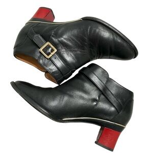 TANYA HEATH Paris Black Leather Ankle Bootie 7.5